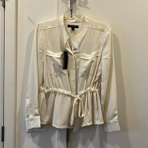 NWT cream blouse, with tie at the waist